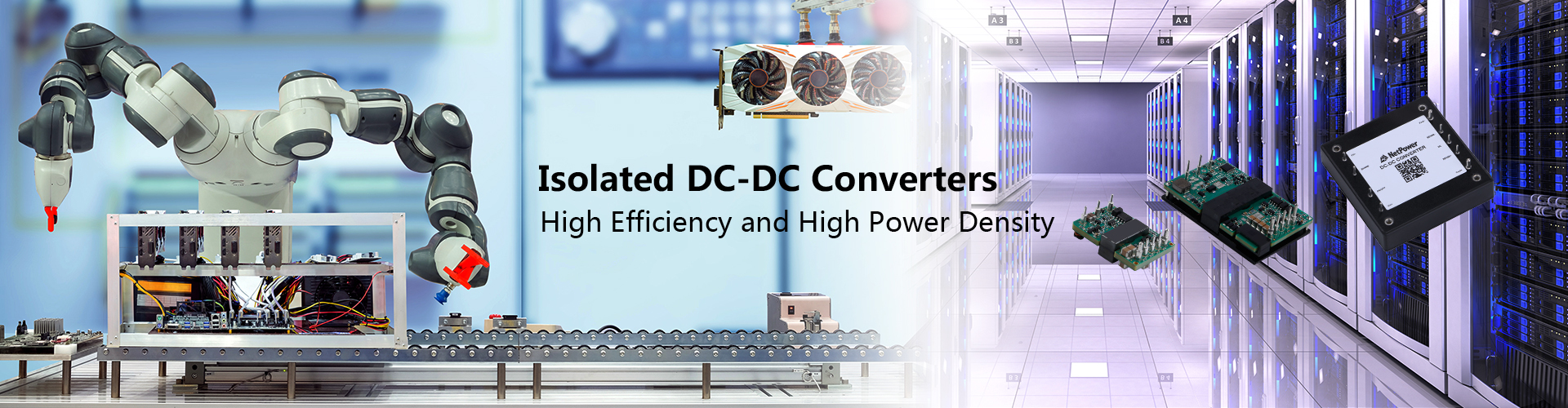 Board mounted isolated DC-DC converter bricks from NetPower